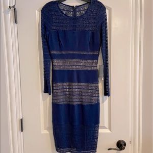 Ali & Jay Dresses | Ali & Jay Navy Lace Long Sleeve Midi Dress